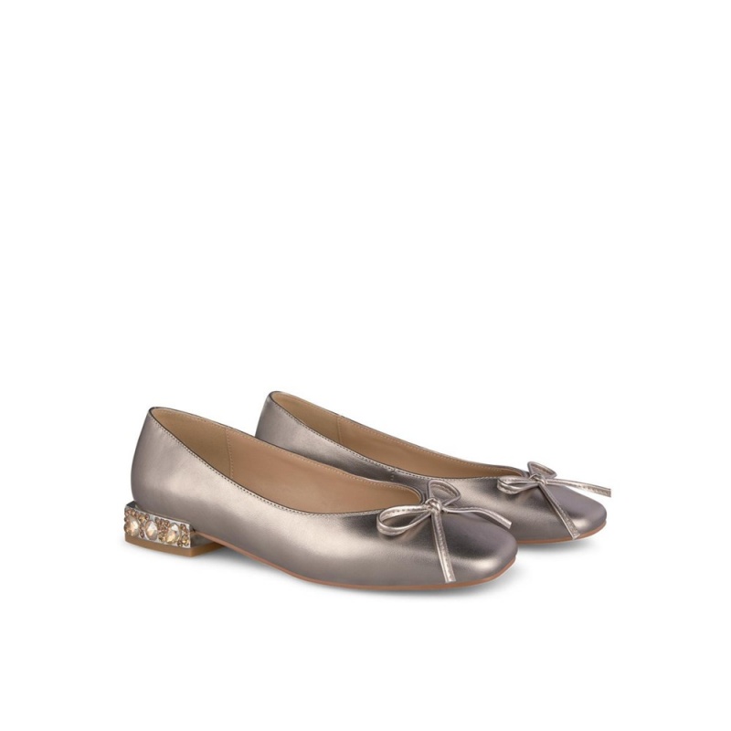 Ballerine Alma En Pena Cuir With Bow Bleu Femme | VEF-37575019